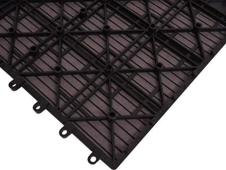 Image du produit Swisshandel24 WPC Carrelage d'angle Rhône + bordure, aspect bois terrasse, 30x30cm Premium Angle gauche, gris (1 x, 30 x 30 cm)