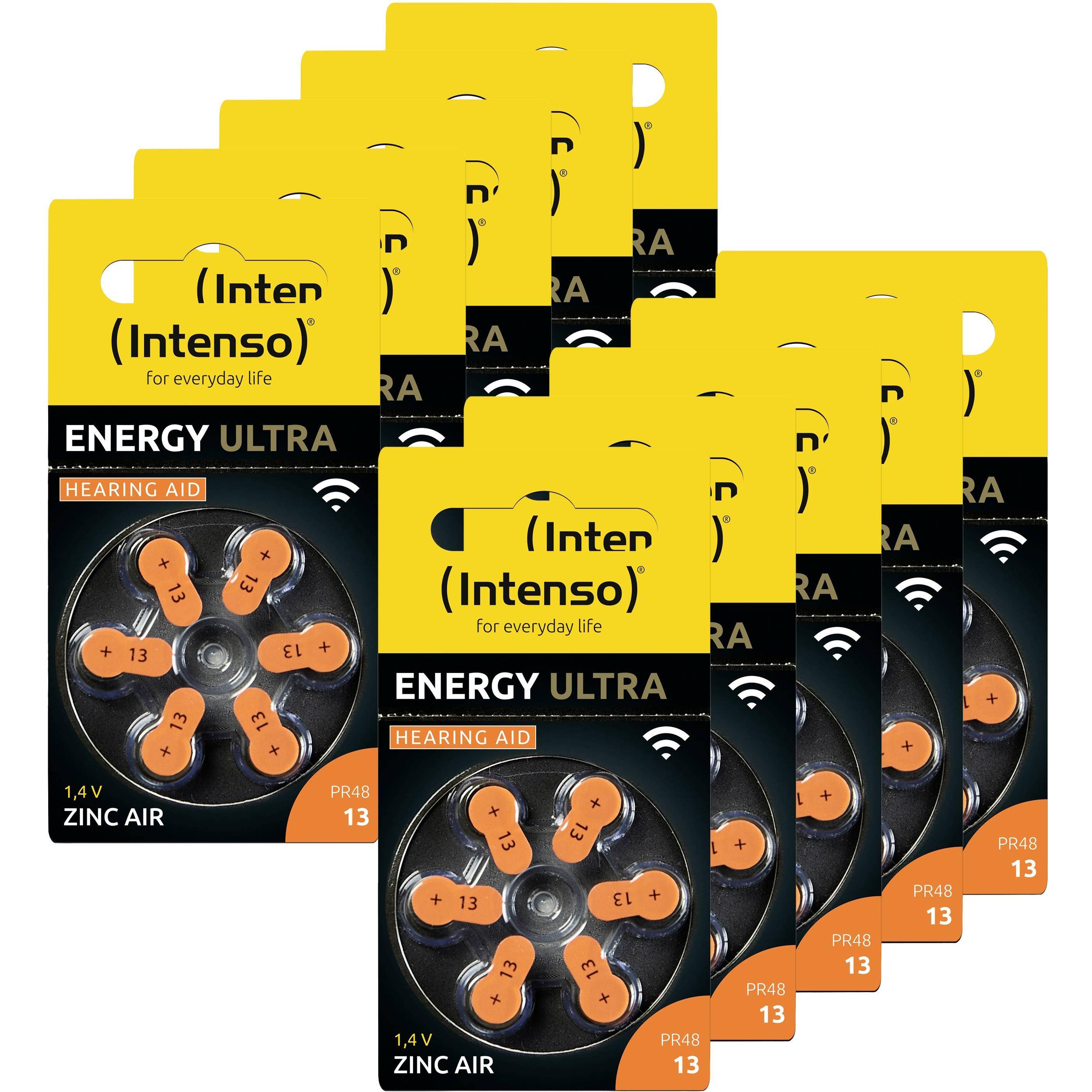 Intenso Pile per apparecchi acustici Zinco-Aria A13 Confezione da 60 (60 pz., PR48, 230 mAh), Batterie + pile
