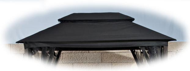 Swisshandel24 Toit en tissu pour balancelle Kenia, noir