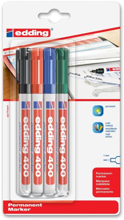 Produktbild Edding 400 (Blau, Schwarz, Rot, Grün, 1 mm, 1 x)