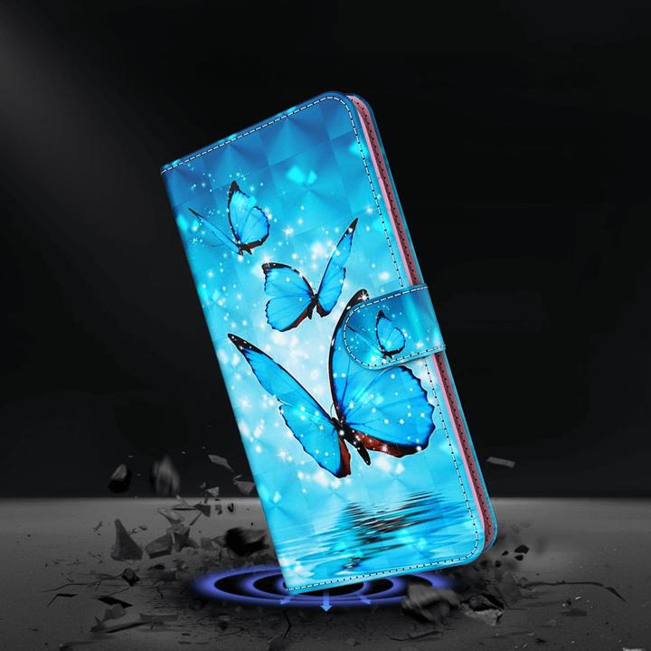 Produktbild Cover-Discount Google Pixel 8 - Etui Glitzer Effekt Schmetterling blau-Copy (Google Pixel 8)