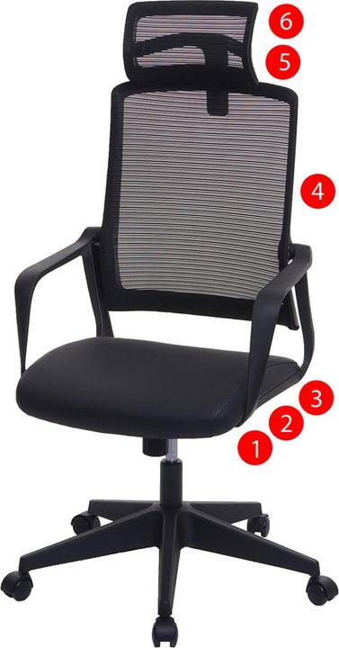 Produktbild Swisshandel24 Bürostuhl, Drehstuhl Schreibtischstuhl, ergonomisch Kopfstütze, Kunstleder schwarz