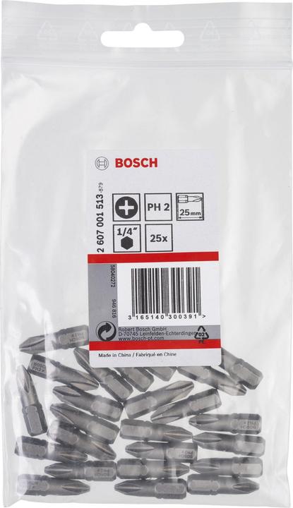 Produktbild Bosch Professional Zubehör Schrauberbit Extra-Hart PH 2, 25 mm, 25er-Pack (Kreuz Phillips PH)