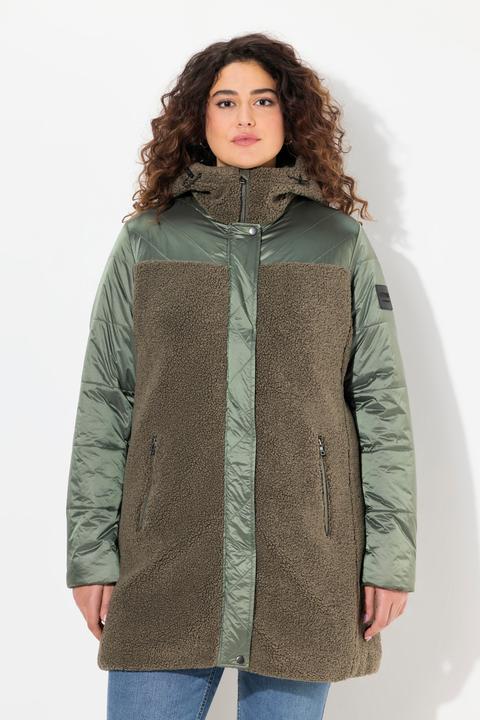 Produktbild Ulla Popken Jacke, Stepp/Teddyfleece, Kapuze, Zipptaschen (42, 44)