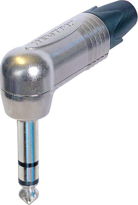 JTI 3-poliger rechtwinkliger 1/4-Zoll-Profi-Telefonstecker, Nickelkontakte, Nickelgehäuse