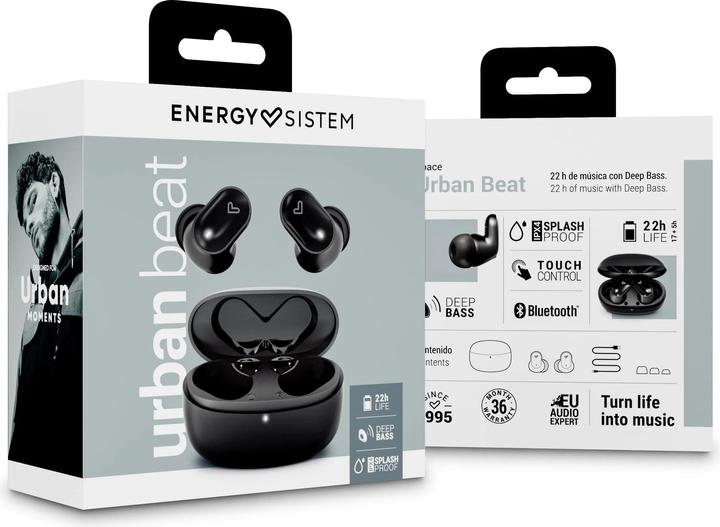 Image du produit Energy Sistem Écouteurs True Wireless Urban Beat Noir (22 h, Sans fil)