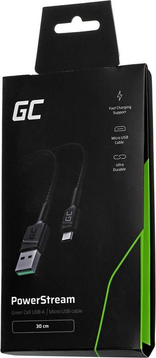 Image du produit GreenCell KABGC23 Câble USB 0,3 m USB 2.0 USB A Micro-USB B Noir (0.30 m, USB 2.0)