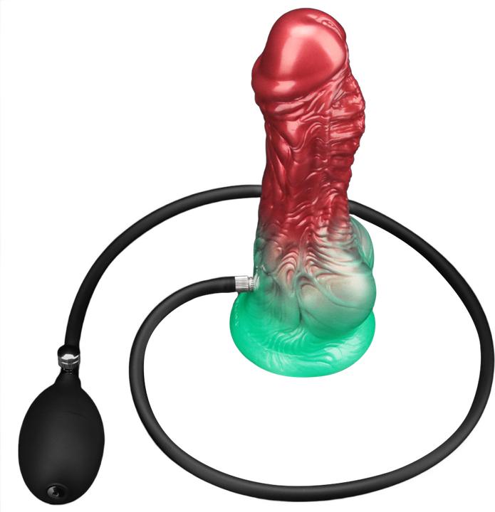 Produktbild Lovetoy Aufblasbarer Dildo mit doppelter Dichte, 8"/ 20 cm, Rot/Grün