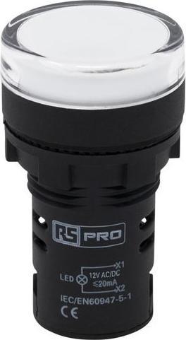 Image du produit RS PRO Indicateur LED Pilot Light 12V White