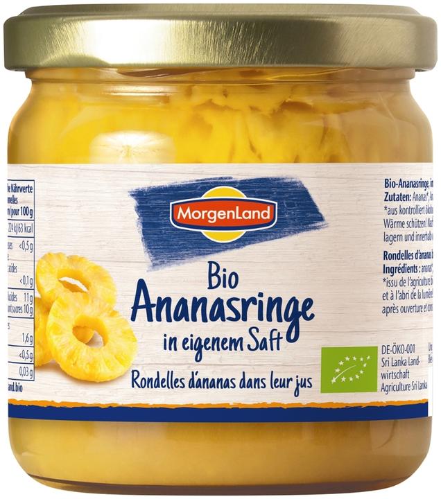 Produktbild Morgenland Ananasringe im eigenen Saft (Glas) ATG 190g (370 g)
