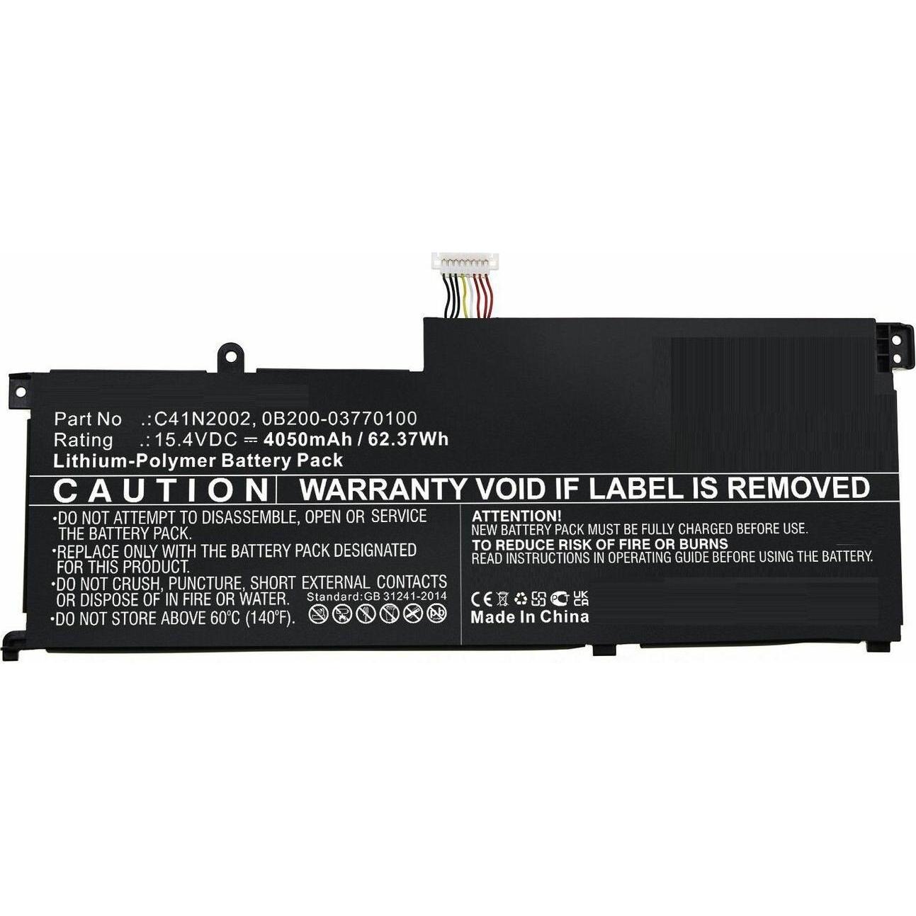 CoreParts Battery for Asus Notebook (4050 mAh), Notebook Akku, Schwarz