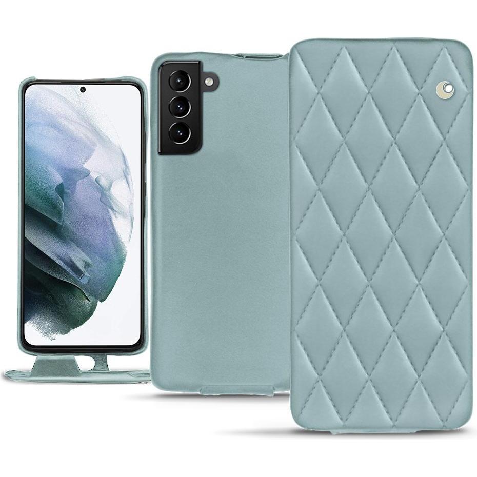Noreve Lederschutzhülle vertikal (Samsung Galaxy S21+), Smartphone Hülle, Blau