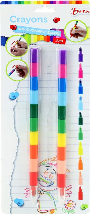 Actual product image Toi-Toys 10-in-1 Crayon Pen (Multicoloured, 2 x)