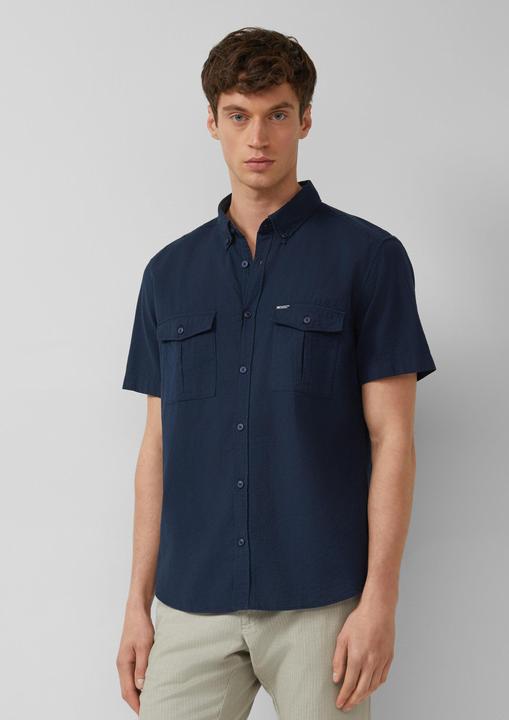 Immagine prodotto s.Oliver Regular Fit: Strukturiertes Kurzarmhemd mit Brusttaschen (M)
