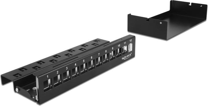 Produktbild Delock Gehäuse Keystone Patchpanel 12 Port Schwarz