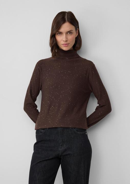 Produktbild s.Oliver Strickpullover Rollkragenpullover mit feinen Pailletten (42)