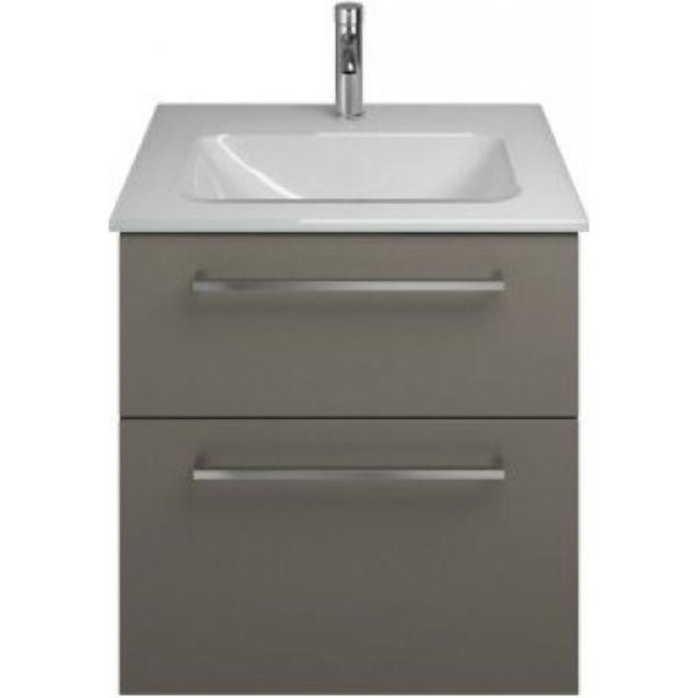 burgbad, Badmöbelset, Eqio Glas-Waschtisch inklusive Waschtischunterschrank, Breite 620 mm