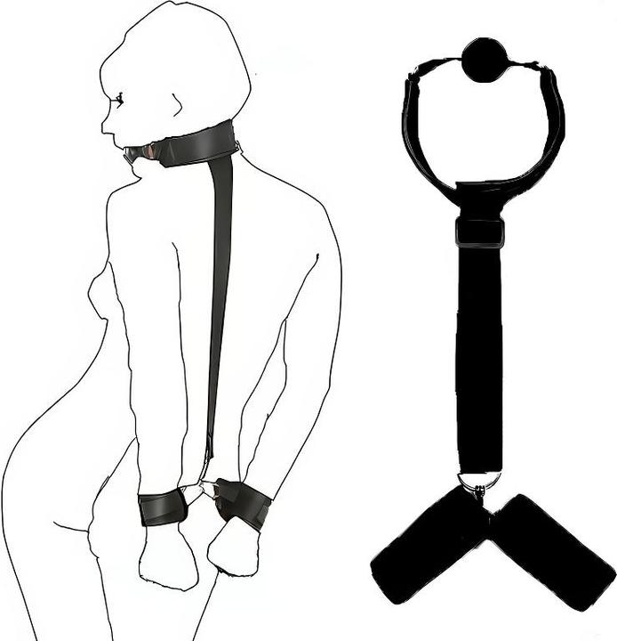 Actual product image Shots Handcuffs and black ball gag