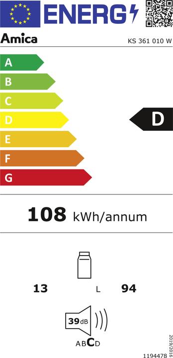 Energie-Label Amica Kühlgerät m.GF (107 l)