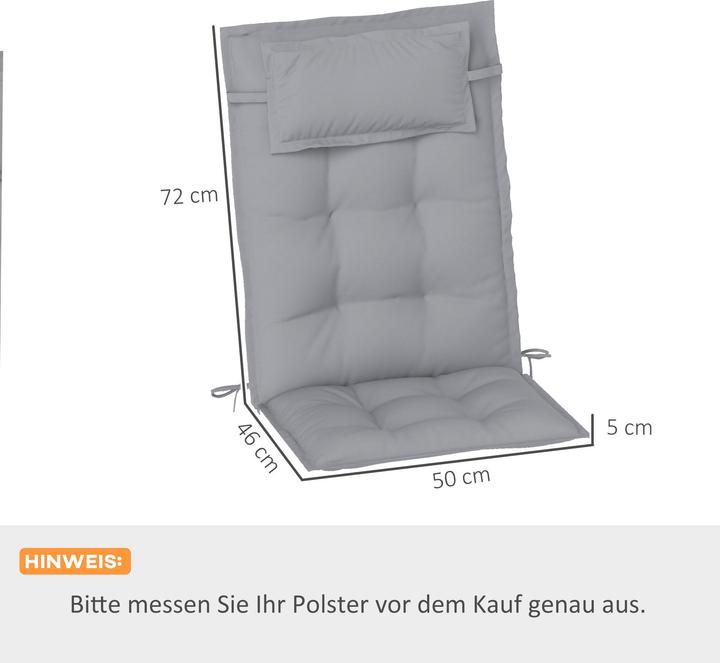 Actual product image Outsunny Liegenauflage Polyester Hellgrau (116 x 50 cm)