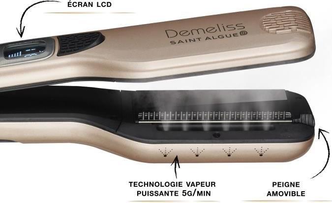 Immagine prodotto Saint Algue Demeliss Titanium, Cepillo Humeante de Titanio Liso (Piastra per capelli)