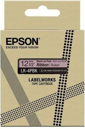 Epson Etikettenkassette Lk-4pbk (1.20 cm, Schwarz, Pink)