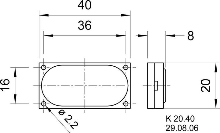 Produktbild Visaton Minilautsprecher, rechte.,8 Ohm 40x16mm