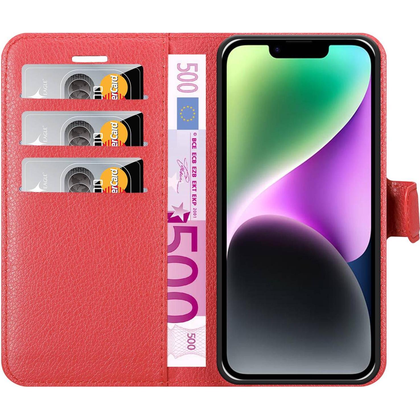 Thumbnail - Cadorabo Hülle für Apple iPhone 14 PLUS im Book Stand Style (Apple iPhone 14 Plus), Smartphone Hülle, Rot