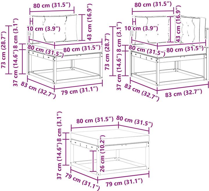 Produktbild vidaXL Outdoor-Sofa