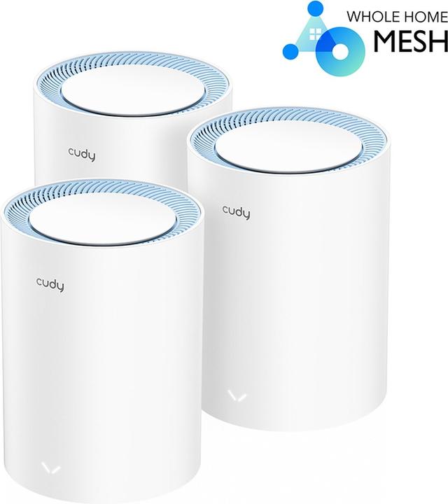 Produktbild Cudy M1200 3-PACK mesh wi-fi system Dual-band ( / ) Wi-Fi 5 (802.11ac) White 1 Internal