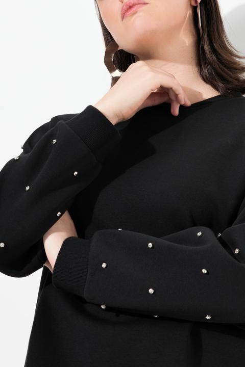 Produktbild Ulla Popken Sweatshirt, Ziersteine, Oversized, Rundhals, Langarm (50, 52)