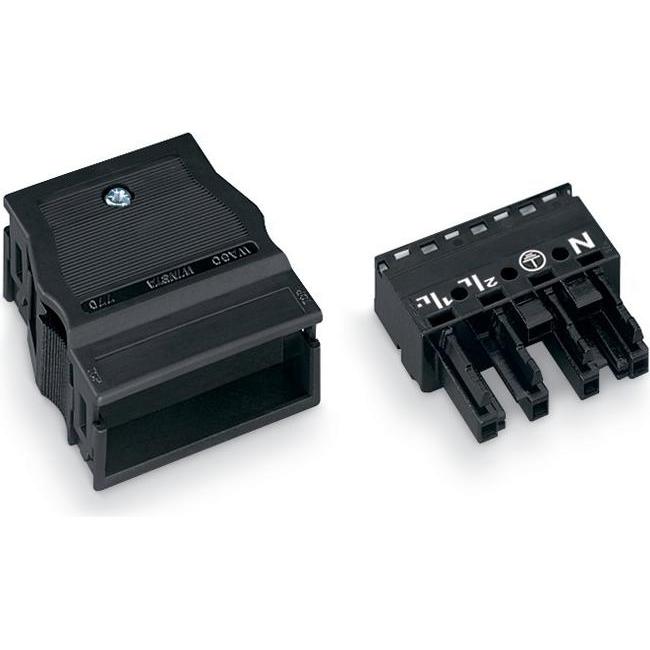 25x Wago Netz-Steckverbinder WINSTA MID, Elektronikkabel + Stecker, Schwarz