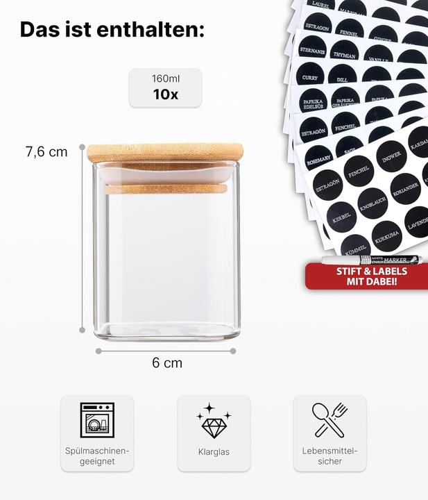 Actual product image Deco haus Spice jars (0.16 l)