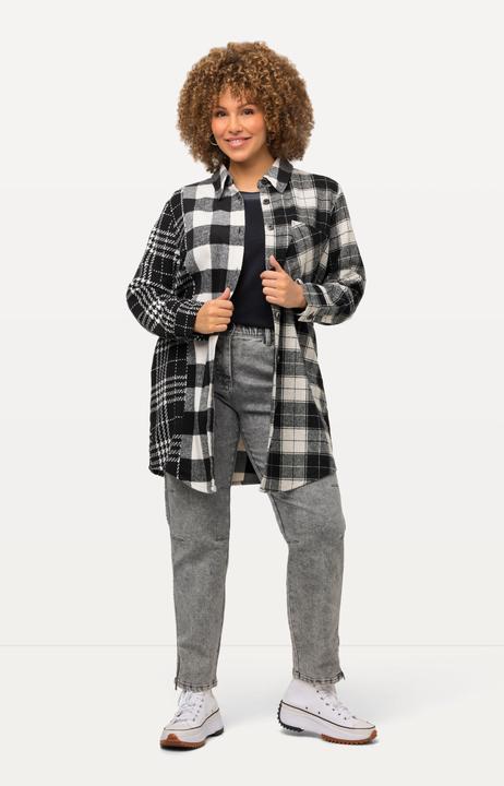 Immagine prodotto Ulla Popken Shacket a quadri con collo da camicia e maniche lunghe (50, 52)