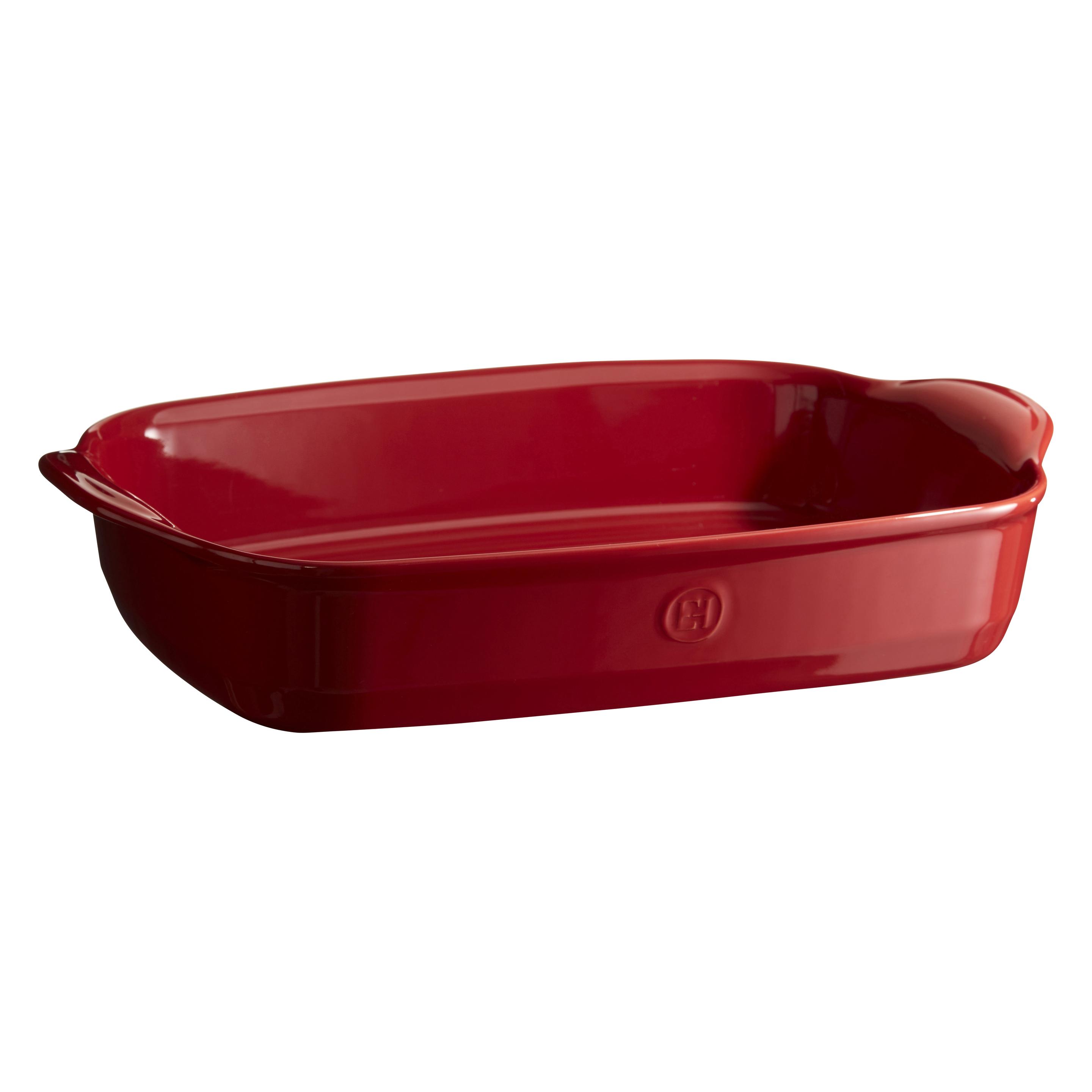 Emile Henry Gratinplaat Rechthoekig 42, 5 X 28cm - 4L - 10-12 Pers, Gerechten Voor Gratineren, Rood