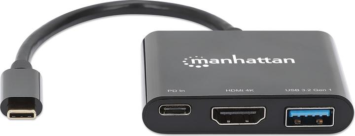 Actual product image Manhattan USB-C to HDMI 3-in-1 Docking Converter with Power Delivery (USB-C, 3 ports)