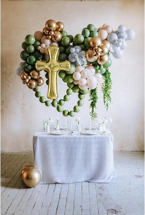 Actual product image Partydeco Gold foil balloon cross, 103.5 x 74.5 cm (1x)