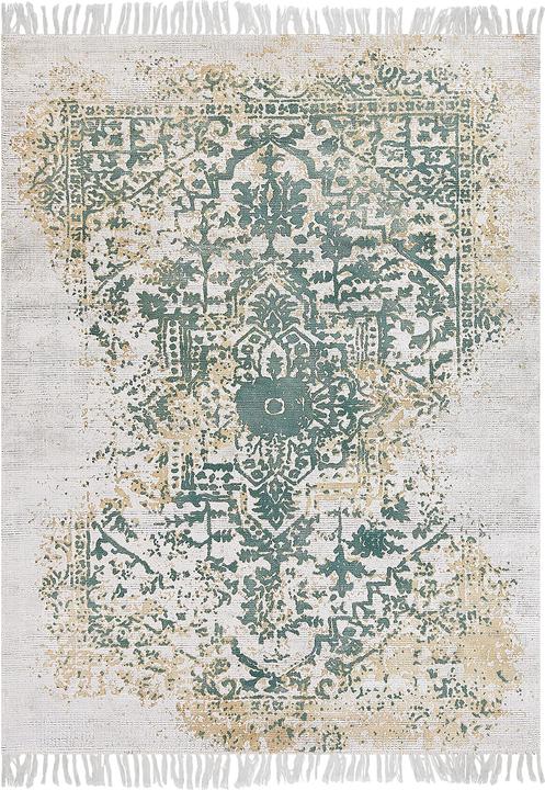 Produktbild Beliani Lumarko Viskoseteppich 140 x 200 cm Beige und Grün BOYALI. (140 x 200 cm)