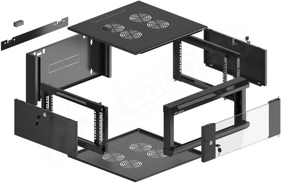 Image du produit Lanberg WFFA-5604-10B Étagère murale en rack 4U (4 HE, Rack 19 pouces)