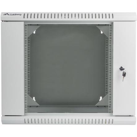 Thumbnail - Lanberg WF02-6609-10S Rack 9U Wandmontiertes Regal (9 HE, 19 Zoll Rack), Serverschrank, Grau