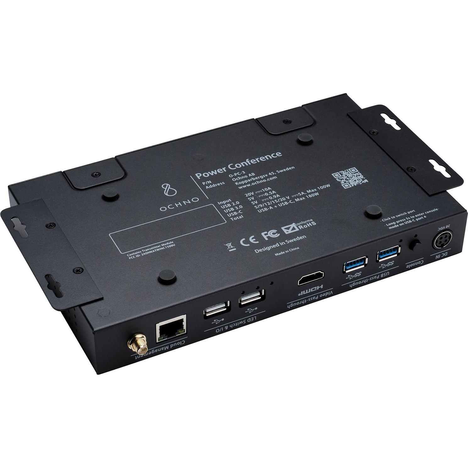 Ochno O-PC-3 Single - 3xUSB-C for charging, 36 months Operated license included, Dockingstation + USB Hub, Schwarz