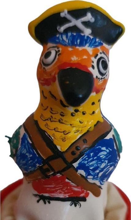 Actual product image Erco Scherzkondom „Piraten-Papagei“ – Handbemalt, Naturkautschuklatex, Fun-Geschenk für Abenteurer (1 pcs.)