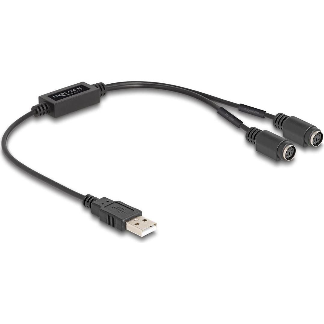 Delock Adattatore da USB a PS/2 (0.43 m, PS/2), Cavo di interfaccia