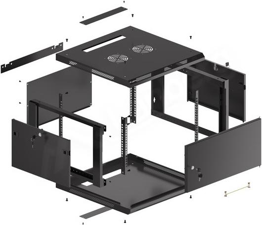 Actual product image Lanberg WF01-6606-00B Rack 6U Wall Mounted Shelf (6 RU, 19 inch rack)