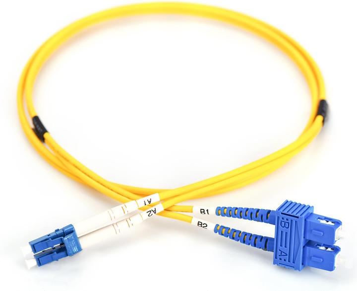 Produktbild Digitus LWL Patchkabel LC/SC 09/125µm Singelmode Duplex Halogenfrei mit Messprotokoll gelb 5m (5 m)