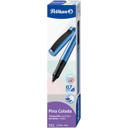 Pelikan, Schreibstifte, 821186 Tintenroller Stick Pen (e) (Blau Metallic, 1 x)