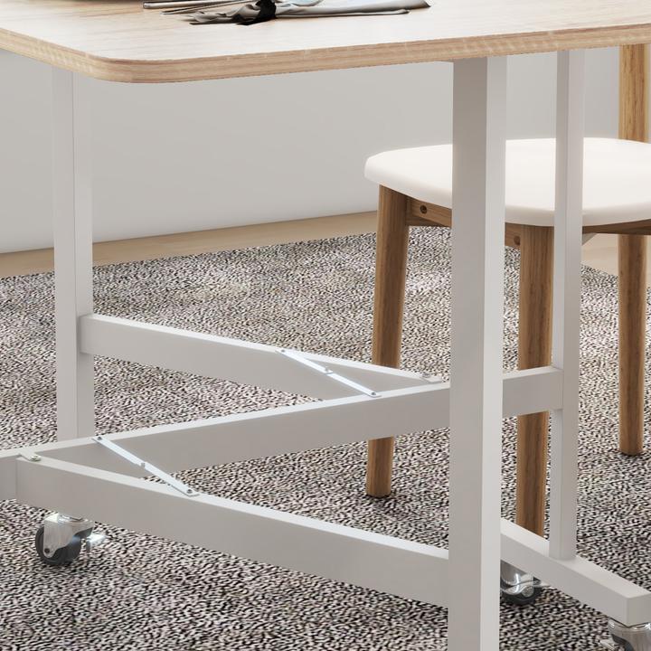 Produktbild Homcom Esstisch mit Rollen (120 x 80 x 73 cm)