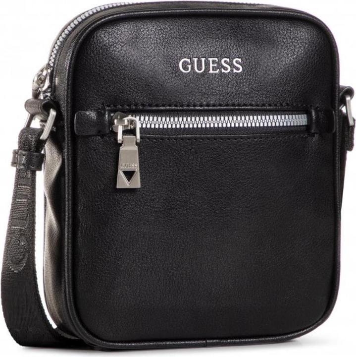 Actual product image Guess Scala, Mini, Textile Crossbody Bag, Black, For Men