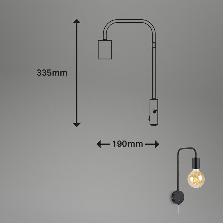 Produktbild Briloner Bettleuchte, schwarz, 1xE27 max. 10W (E27)