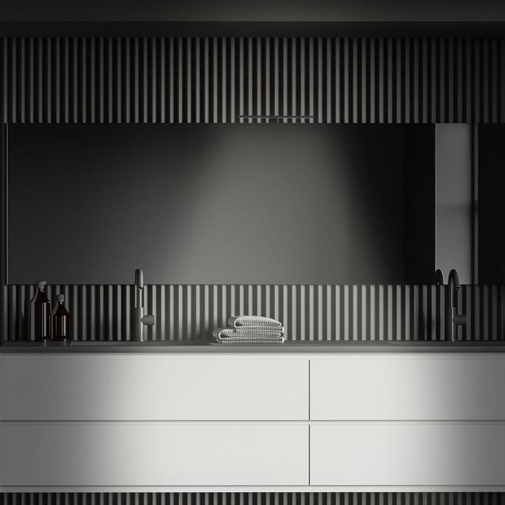 Actual product image Briloner LED mirror light, black, 1xLED platinum/5W (550 lm)